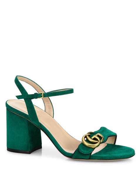 green gucci sandal heel|gucci heels open toe.